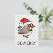 Santa Zebra Finch Feiertagspostkarte (Stehend Vorderseite)
