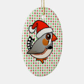 Santa Zebra Finch Keramikornament (Rechts)