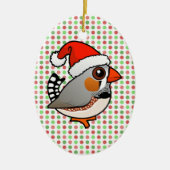 Santa Zebra Finch Keramikornament (Vorne)