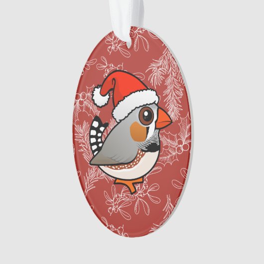Santa Zebra Finch Ornament (Vorderseite)