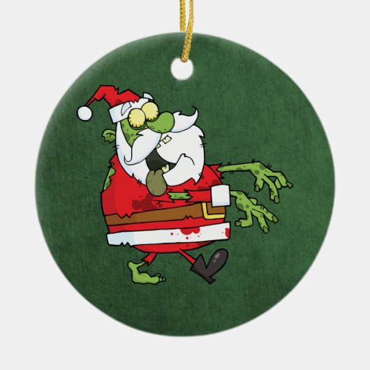 Santa Zombie Keramik Ornament (Vorne)