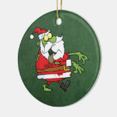 Santa Zombie Keramik Ornament (Links)