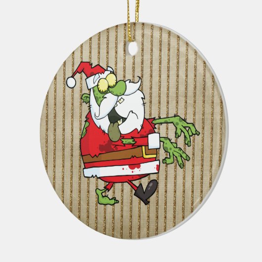 Santa Zombie Keramikornament (Links)