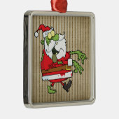 Santa Zombie Silbernes Ornament (Rechts)