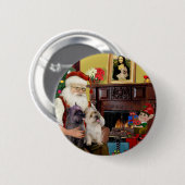 Santa zu Hause - Cairn-Terrier (zwei) Button (Vorne & Hinten)