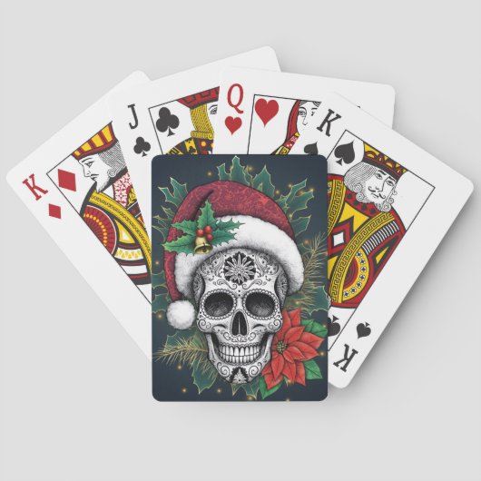 Santa Zucker-Schädel Spielkarten (Rückseite)