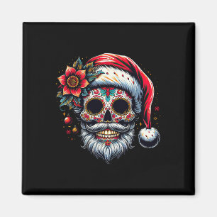 Santa-Zuckerschädel-Mexikanischer-Calavera-Weihnac Magnet