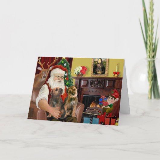 Santa - Zwei Grenzgebiete Feiertagskarte (Vorderseite)