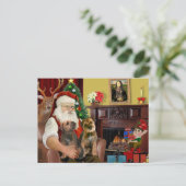 Santa - Zwei Grenzgebiete Feiertagspostkarte (Stehend Vorderseite)