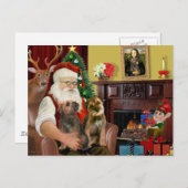 Santa - Zwei Grenzgebiete Feiertagspostkarte (Vorne/Hinten)