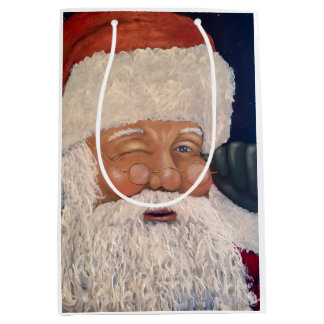 Santa Zwinkernd Mittlere Geschenktüte