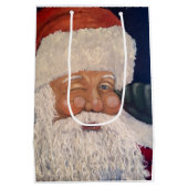 Santa Zwinkernd Mittlere Geschenktüte (Rückseite)