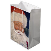 Santa Zwinkernd Mittlere Geschenktüte (Rückseite Schrägansicht)