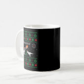 Santaaa Dinosaur hässlicher Weihnachtspullover Kaffeetasse (Vorderseite Links)