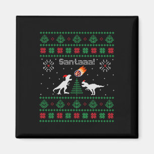 Santaaa Dinosaur hässlicher Weihnachtspullover  Magnet