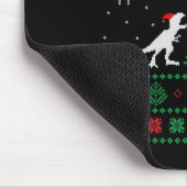 Santaaa Dinosaur hässlicher Weihnachtspullover  Mousepad (Ecke)