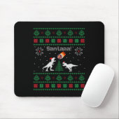 Santaaa Dinosaur hässlicher Weihnachtspullover  Mousepad (Mit Mouse)