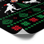 Santaaa Dinosaur hässlicher Weihnachtspullover  Poster (Ecke)