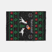 Santaaa Dinosaur Ugly Christmas Sweater  Fleecedecke (Vorderseite (Horizontal))