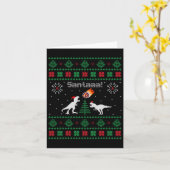 Santaaa Dinosaur Ugly Weihnachtssüßer Karte (Gelbe Blume)