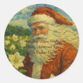 SantaBloom Runder Aufkleber (Vorderseite)