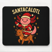 Santacalotl Santa Claus Cute Axolotl Snow Reindeer Mousepad (Vorne)