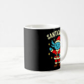 Santacalotl Santa Claus Cute Blue Axolotl New Year Kaffeetasse (VorderseiteRechts)