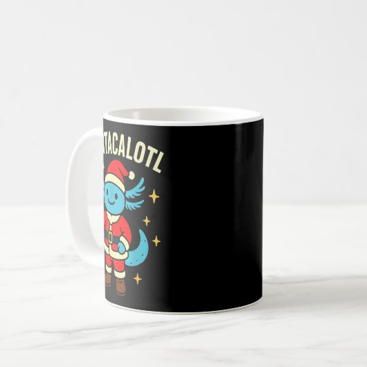 Santacalotl Santa Claus Cute Blue Axolotl New Year Kaffeetasse (Vorderseite Links)
