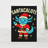 Santacalotl Weihnachtsmann Süßer Blauer Axolotl Ne Karte (Vorderseite)