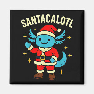 Santacalotl Weihnachtsmann Süßer blauer Axolotl Ne Magnet