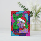 SantaCat Feiertagspostkarte (Stehend Vorderseite)