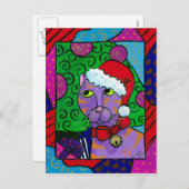 SantaCat Feiertagspostkarte (Vorne/Hinten)