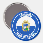 Santander Round Emblem Magnet (Vorderseite/Rückseite)