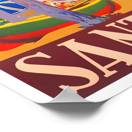 Santander Spanien Vintage Reise Poster (Ecke)