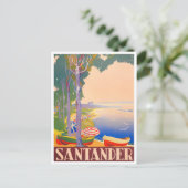 Santander Spanien Vintage Reise Postkarte (Stehend Vorderseite)