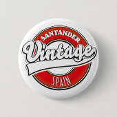 Santander Spanien Vintage-Style-Logo Button (Vorderseite)