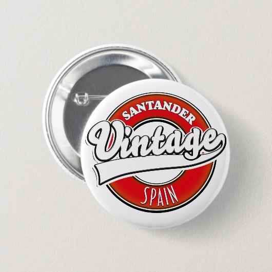 Santander Spanien Vintage-Style-Logo Button (Vorne & Hinten)