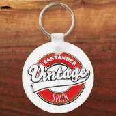 Santander Spanien Vintage-Style-Logo Schlüsselanhänger (Vorderseite)