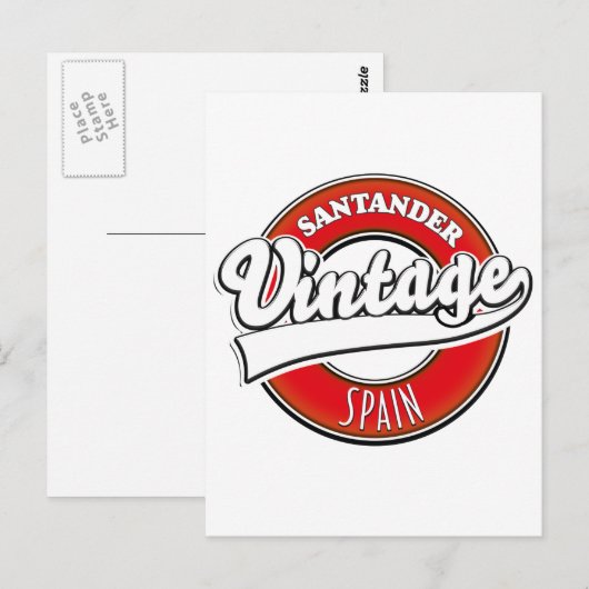 Santander Spanien Vintages Logo Postkarte (Vorne/Hinten)