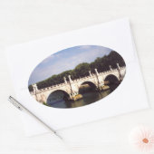 Sant'Angelo Bridge in Rom, Italien Ovaler Aufkleber (Umschlag)