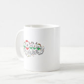 Santapaws mit Weihnachtsbeleuchtung Kaffeetasse (Vorderseite Links)
