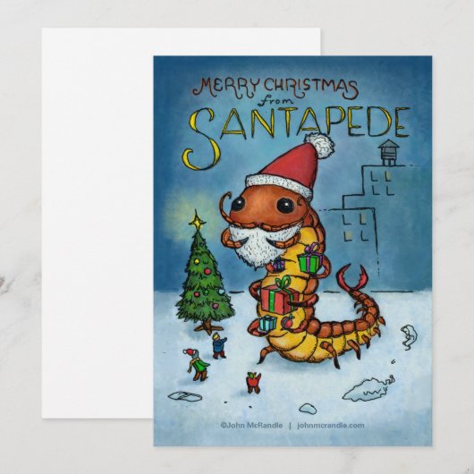 Santapede Card Feiertagskarte (Vorne/Hinten)