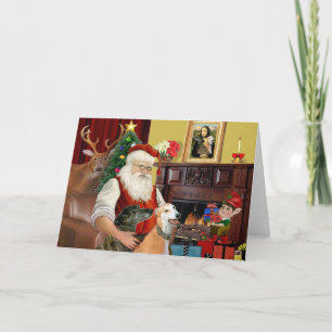 Santa's 2 Windhunde Feiertagskarte
