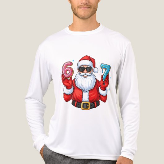 Santas 6 & 7 Donut-Party Tri-Blend Shirt (Vorderseite)