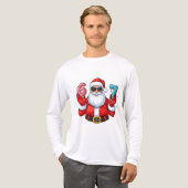 Santas 6 & 7 Donut-Party Tri-Blend Shirt (Vorderseite komplett)