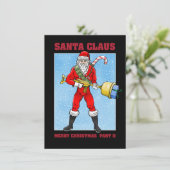 Santas Aktionszeit Feiertagskarte (Stehend Vorderseite)