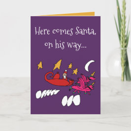 Santa's Alicorn Sleigh Feiertagskarte