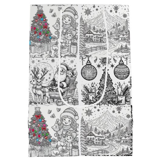 Santa's Artistic Playtime Gift Bag Mittlere Geschenktüte (Rückseite)