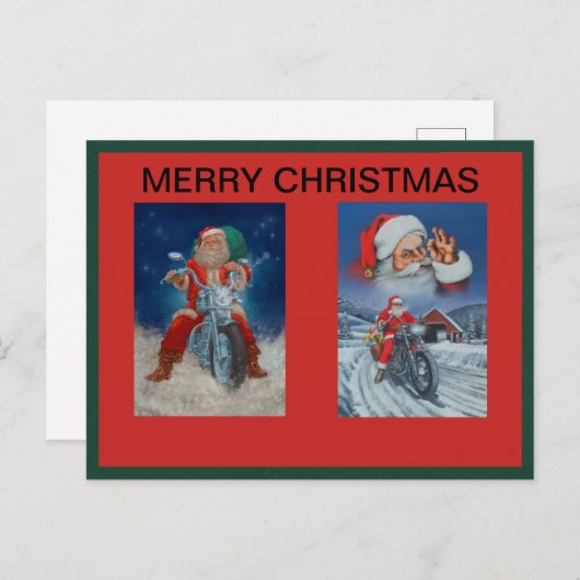 Santas auf Motorrädern Postkarte (Vorne/Hinten)