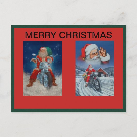 Santas auf Motorrädern Postkarte (Vorderseite)
